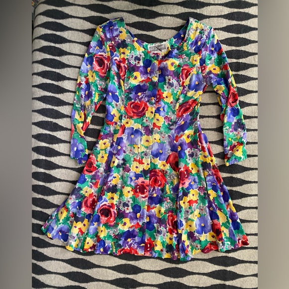 Pat Argenti Collection VTG Silk Dress Size 10 - Picture 7 of 13